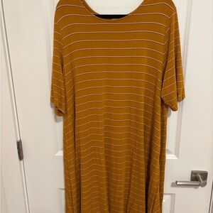 Striped Mustard Dress